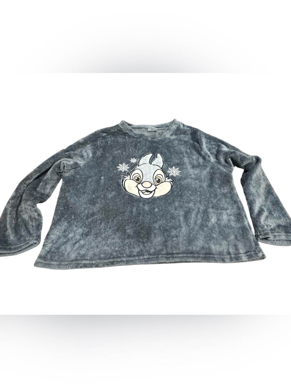 Disney Thumper Plush Fleece Sleepwear Top Gray 2X Women’s Bambi Lounge Shirt